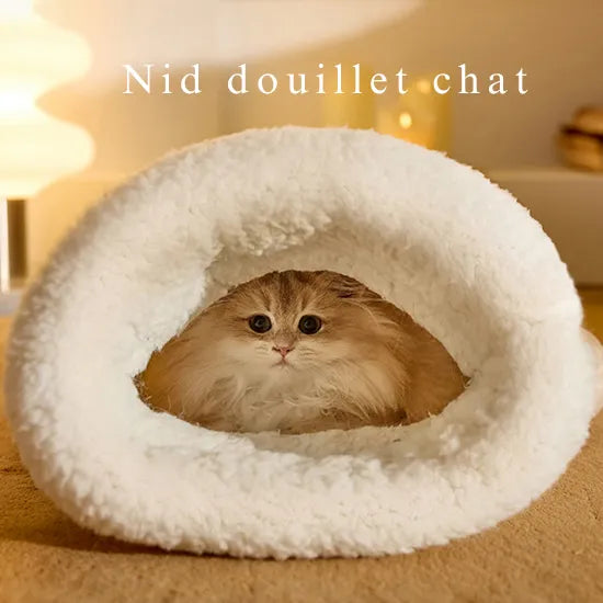 Nid douillet chat, Sac de couchage chaud pour chat - PLEZANIMO