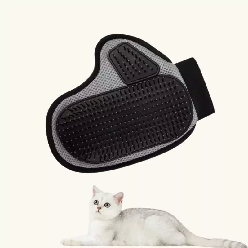 Gant brosse doux pour chat : Gant de toilettage et de massage 2 en 1 en silicone